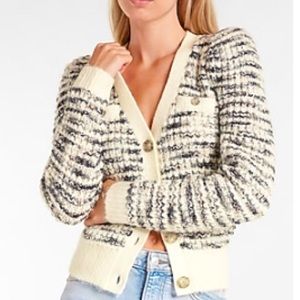 Express Space Dye Button Up Cardigan